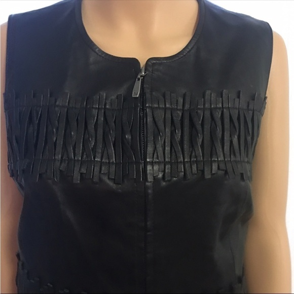 Designer 100% Lamb Leather Black Vest in Like New Condition Size 10 - Picture 4 of 8